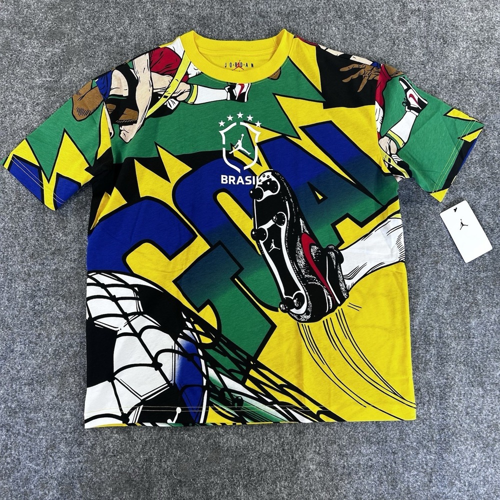 Jordan‎ Big Kids' Boxy Brasil Goal T-Shirt Size Large Age 12-13